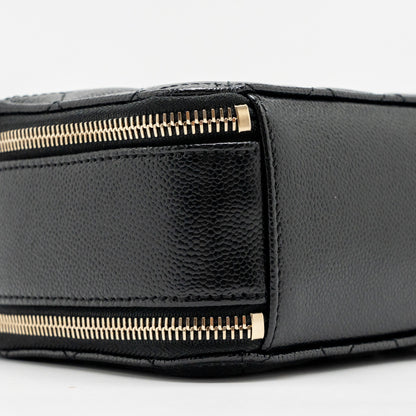 Chanel Logo Detailed Handle Mini Pick Me Up Vanity Case Caviar Black  (Microchip)