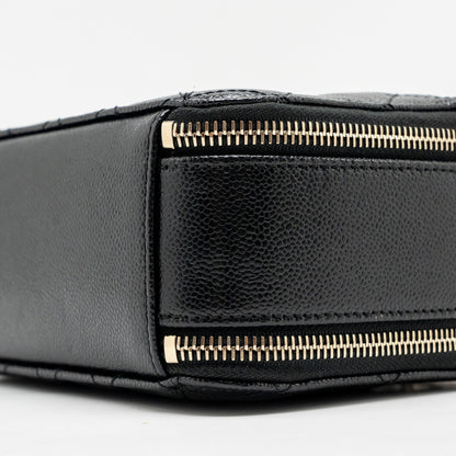 Chanel Logo Detailed Handle Mini Pick Me Up Vanity Case Caviar Black  (Microchip)