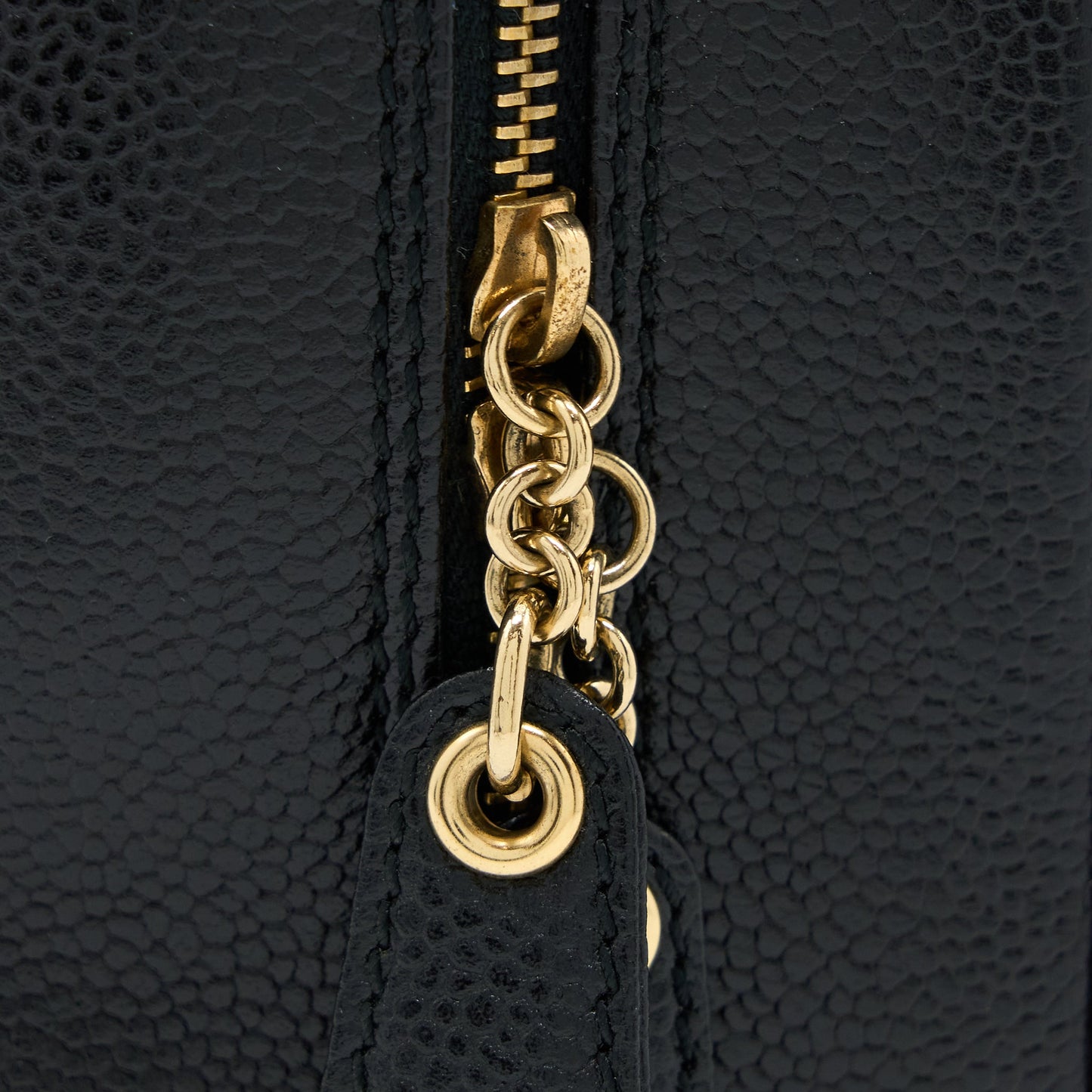 Chanel Vintage Camera Chevron Tote Bag Caviar Black
