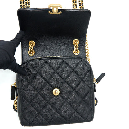 Chanel 22P Flap Backpack Caviar Black