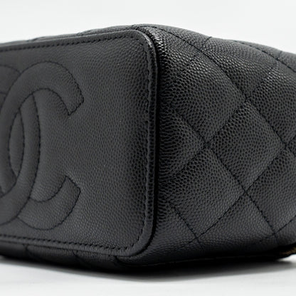 CHANEL Long Vanity With Chain Caviar Black L