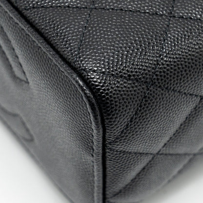 CHANEL Long Vanity With Chain Caviar Black L