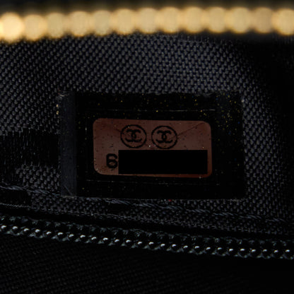 Chanel Vintage Camera Chevron Tote Bag Caviar Black