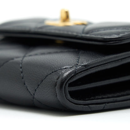 Chanel Pearl Crush Clutch With Chain Lambskin Black
