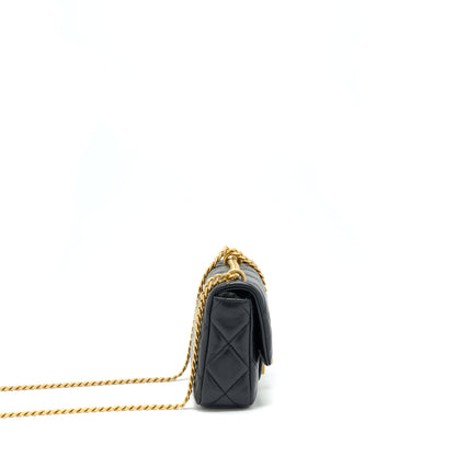 Chanel 22P Seasonal Mini Square Flap Bag Lambskin Black