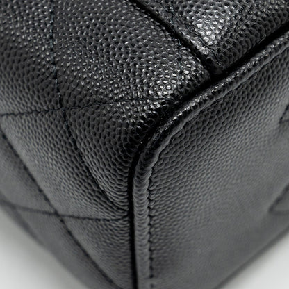 CHANEL Long Vanity With Chain Caviar Black L