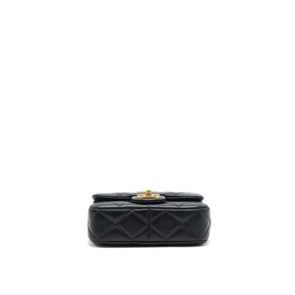 Chanel 22P Seasonal Mini Square Flap Bag Lambskin Black
