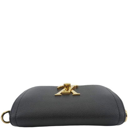 LOUIS VUITTON Lockme Tender Grained Calfskin Leather Shoulder Bag Black