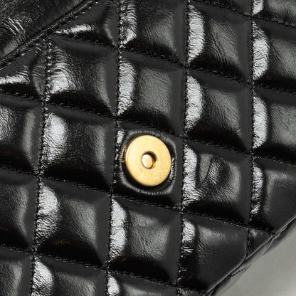 Chanel 23C Hobo Bag Shiny Calfskin Black Brushed  (Microchip)