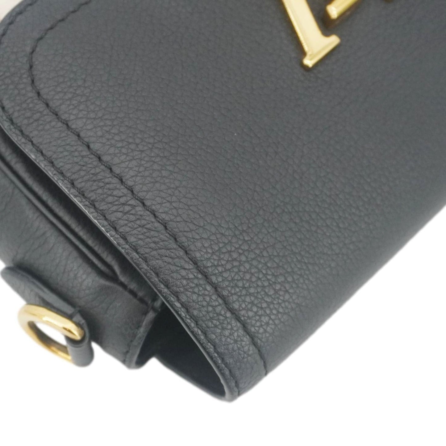 LOUIS VUITTON Lockme Tender Grained Calfskin Leather Shoulder Bag Black