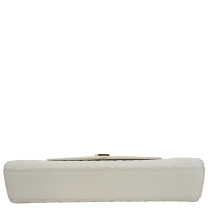 YVES SAINT LAURENT Envelope Large Mixed Matelasse Leather Shoulder Bag White