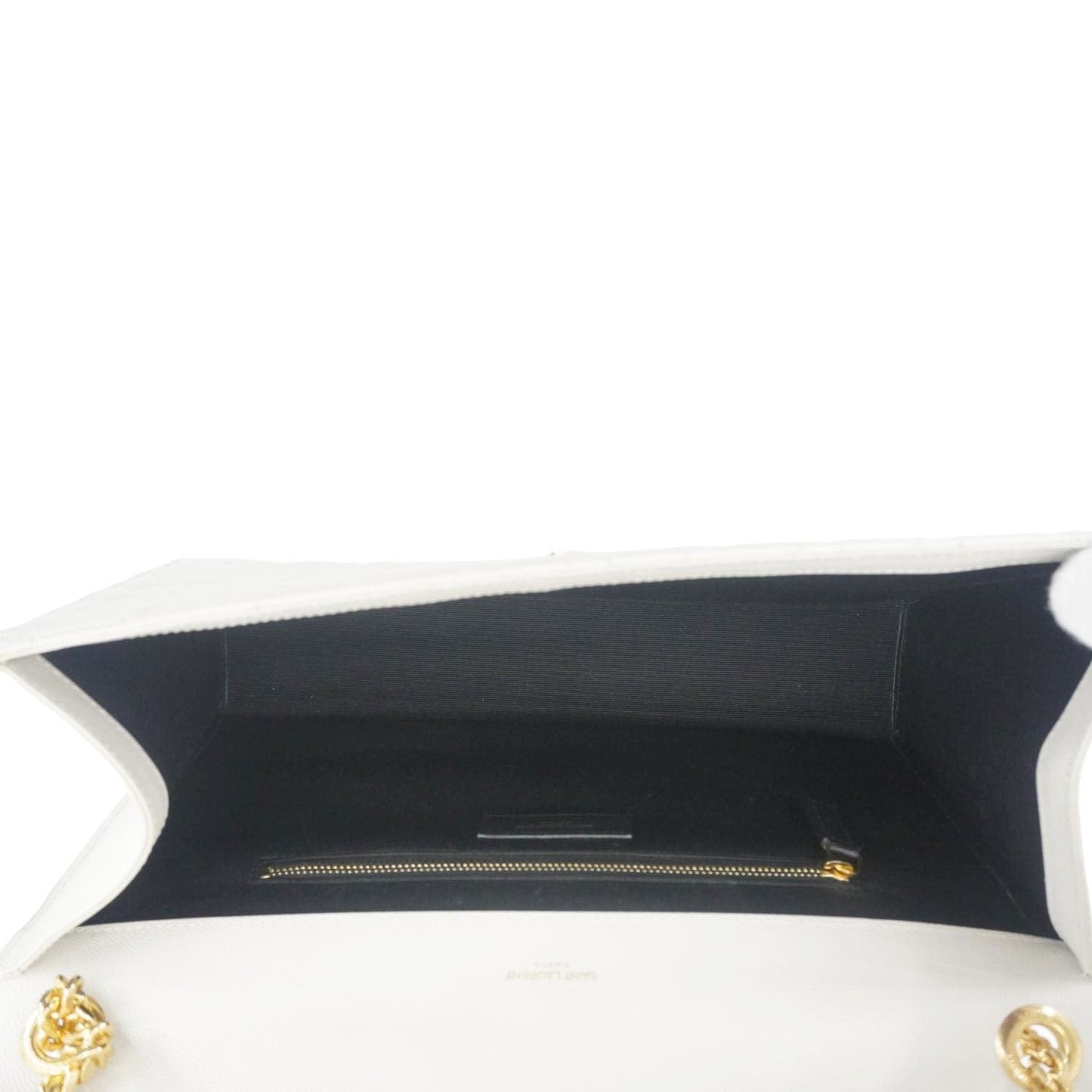 YVES SAINT LAURENT Envelope Large Mixed Matelasse Leather Shoulder Bag White