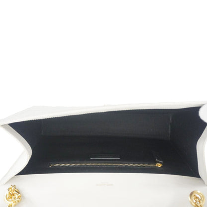 YVES SAINT LAURENT Envelope Large Mixed Matelasse Leather Shoulder Bag White
