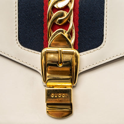 Gucci Mini Sylvie Chain Bag Calfskin White/Multicolour