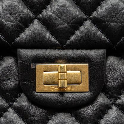 Chanel Mini 2.55 Reissue Flap Bag Aged Calfskin Black Brushed  (Microchip)