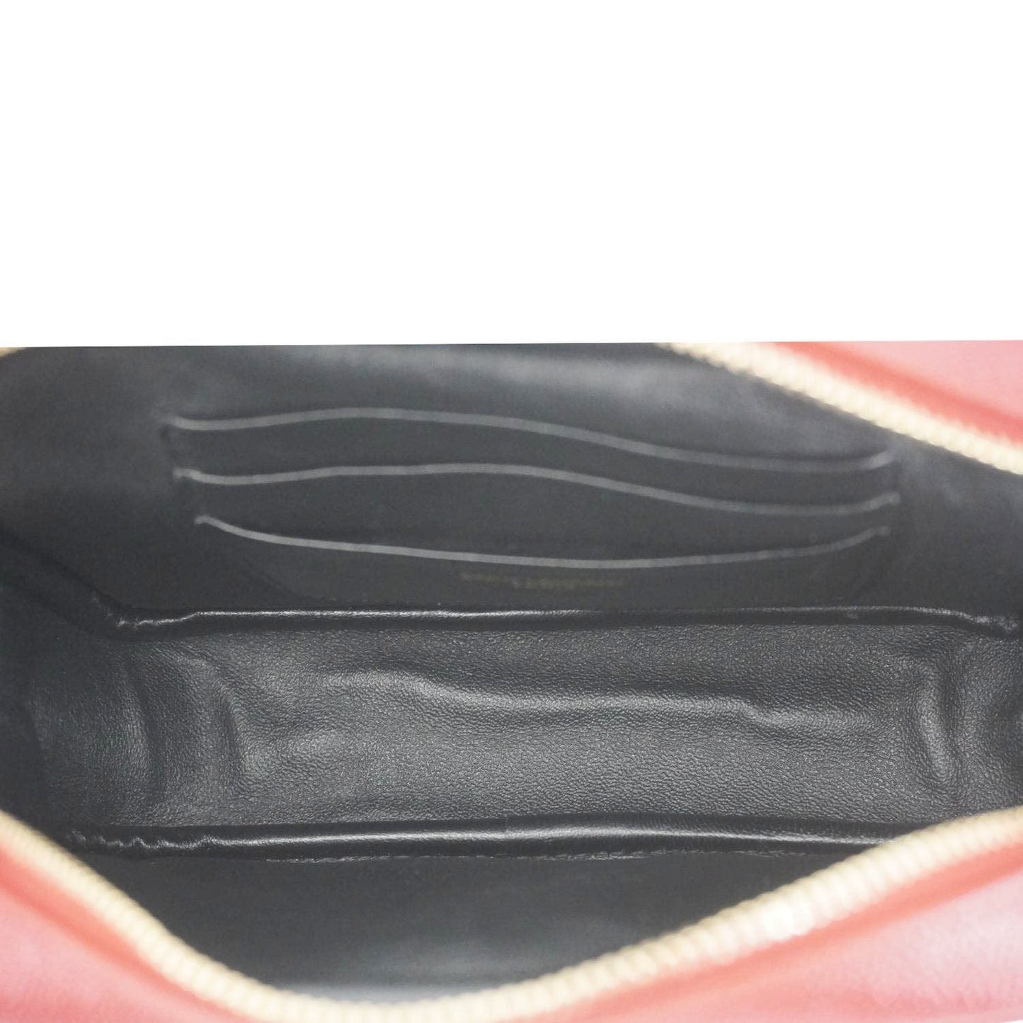 YVES SAINT LAURENT Lou Small Chevron Leather Camera Crossbody Bag Red