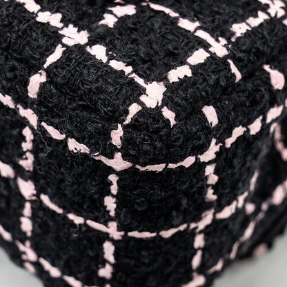 Chanel 23K Flower Bomb Mini Rectangular Flap Bag Tweed Black / Pink L (Microchip)