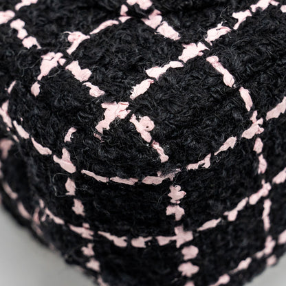Chanel 23K Flower Bomb Mini Rectangular Flap Bag Tweed Black / Pink L (Microchip)
