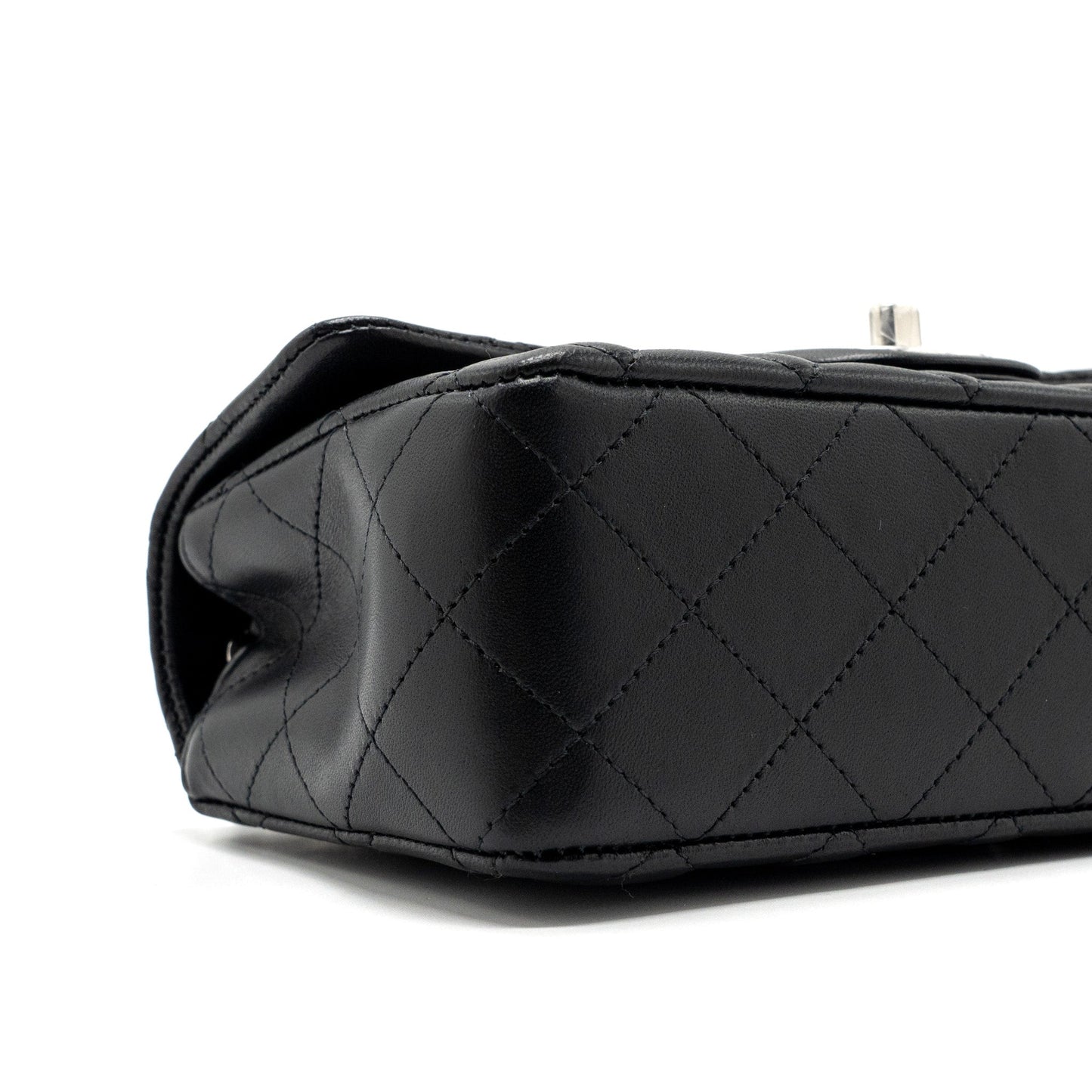 Chanel mini rectangular flap bag lambskin black  (MICROCHIP)