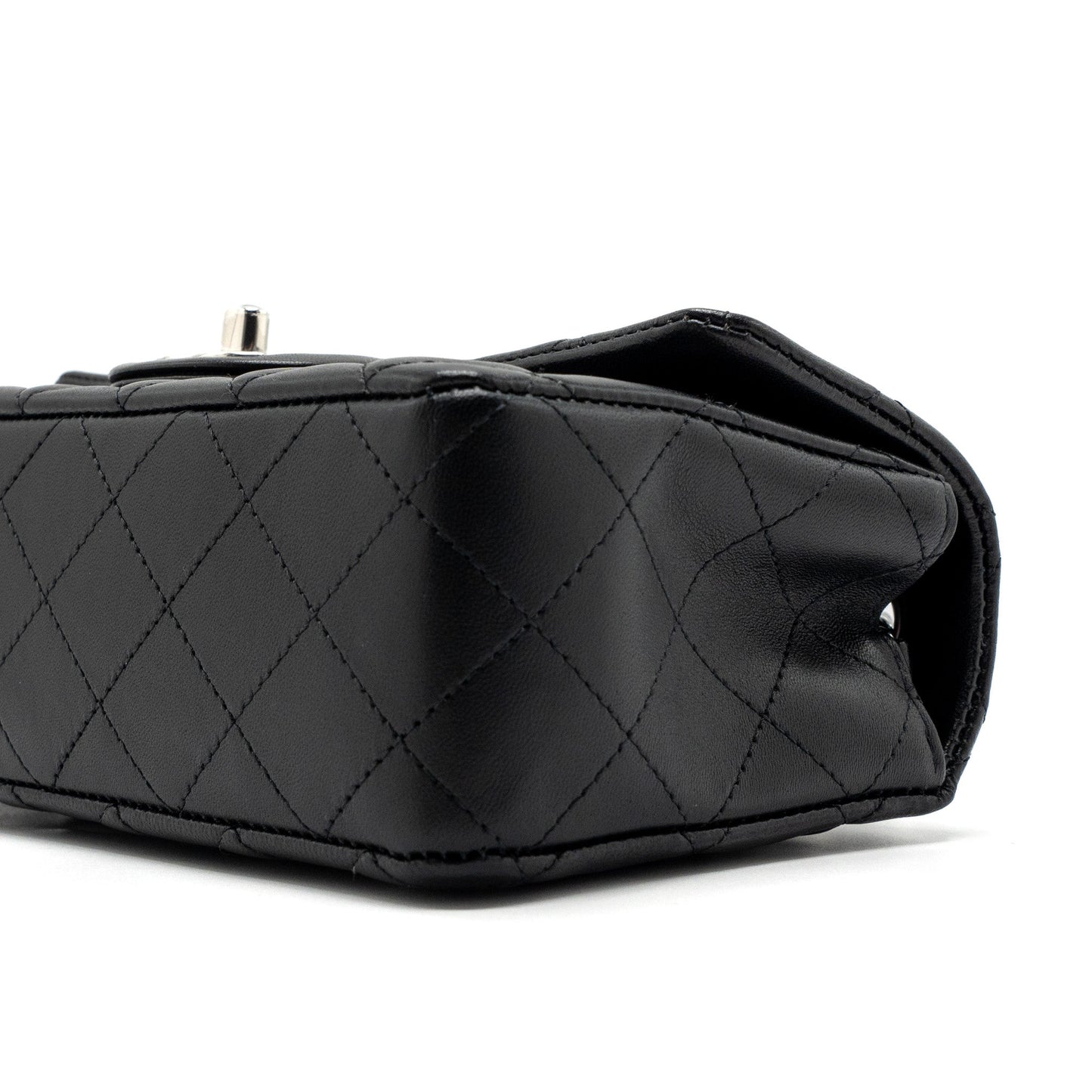 Chanel mini rectangular flap bag lambskin black  (MICROCHIP)