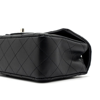 Chanel mini rectangular flap bag lambskin black  (MICROCHIP)