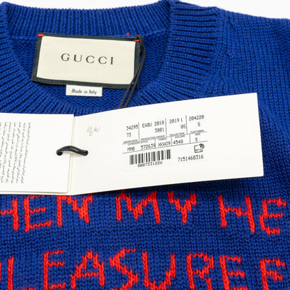 Gucci Size S Narcissus Poem Skull Sweater Wool/Cotton Purple/Multicolour