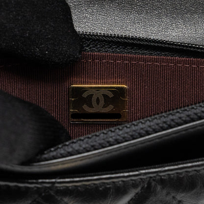 Chanel 2.55 Wallet on Chain Aged Calfskin Black Brushed  (Microchip)