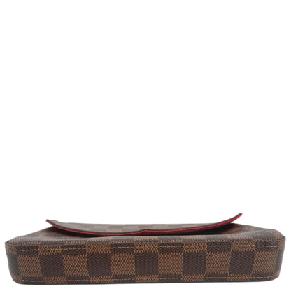 LOUIS VUITTON Felicie Pochette Damier Ebene Crossbody Bag Brown