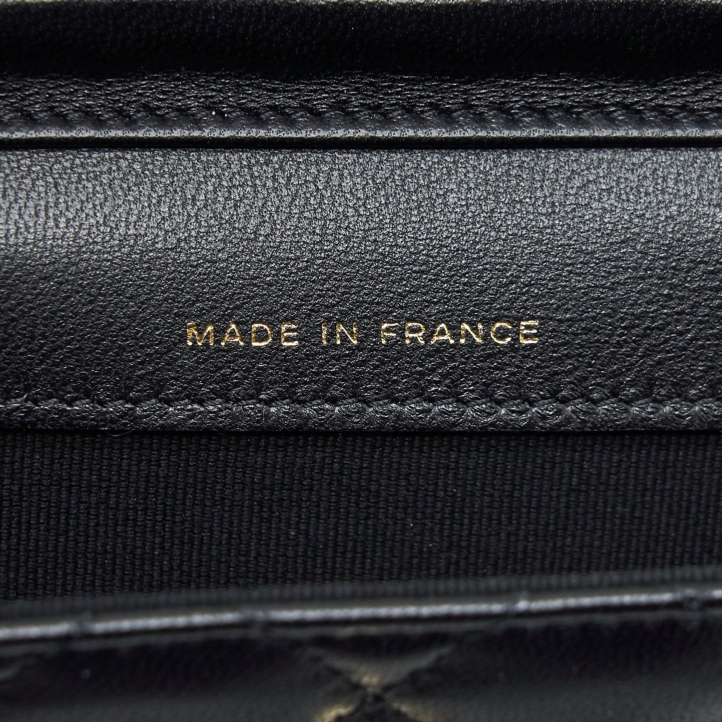 Chanel Mini flap card holder Ribbon Chain Lambskin Black L