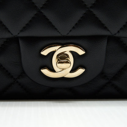 Chanel mini rectangular flap Bag Lambskin Black L