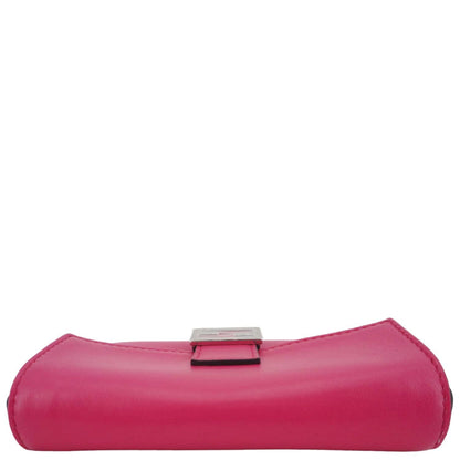 FENDI Micro Baguette Leather Crossbody Bag Pink