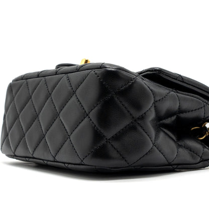 Chanel Pearl Crush Mini Square Flap Bag Lambskin Black (Microchip)