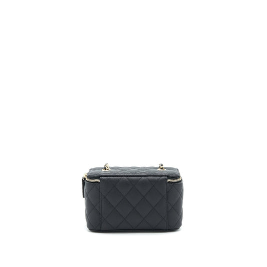 Chanel Small Long Vanity With Chain Caviar  Black L