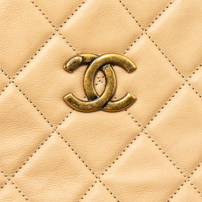 Chanel Shopping Tote Calfskin Beige