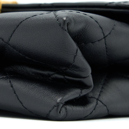 Chanel 22S Seasonal Flap Bag Calfskin Black Brushed