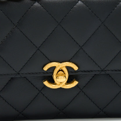 Chanel 22S Seasonal Flap Bag Calfskin Black Brushed
