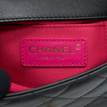 Chanel 22S Seasonal Flap Bag Calfskin Black Brushed