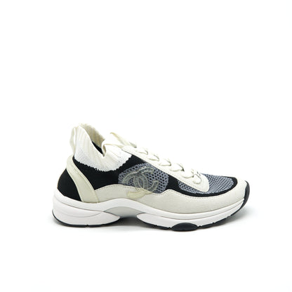 CHANEL CC LOGO SNEAKER WHITE/GREY/BLACK