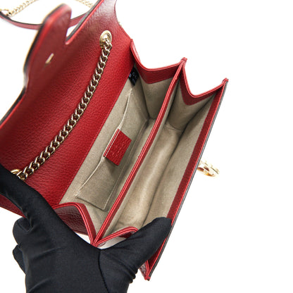 Gucci GG Interlocking Small Chain crossbody Bag Red with L