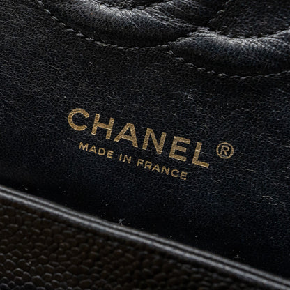 Chanel Medium classic double flap bag caviar Black