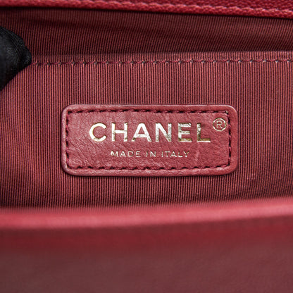 Chanel medium Boy Bag Caviar Raspberry Red brushed