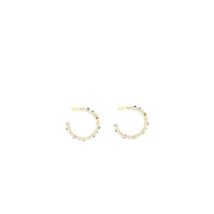 Chanel Round CC Black Earrings With Pearl