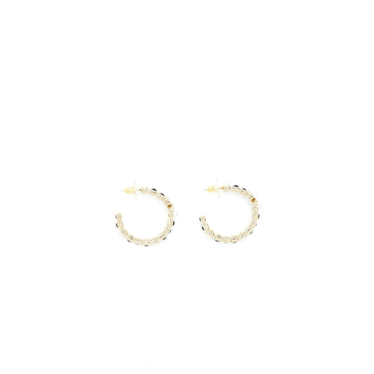 Chanel Round CC Black Earrings With Pearl
