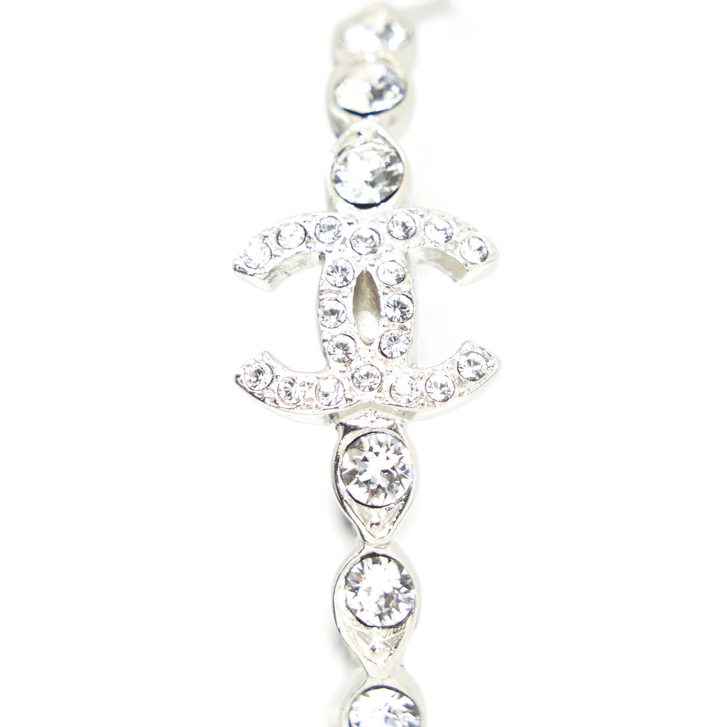 Chanel Round CC Earrings Crystal