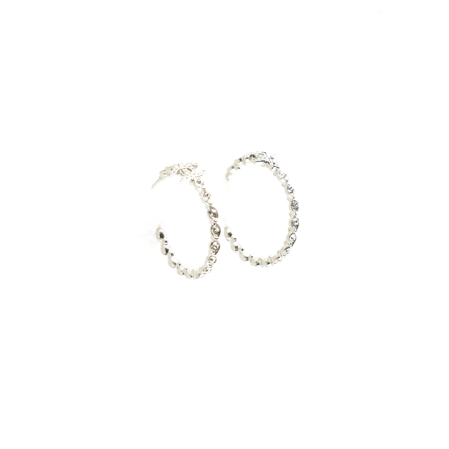 Chanel Round CC Earrings Crystal