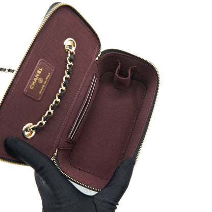 Chanel 22C Long Vanity with Chain Caviar black L
