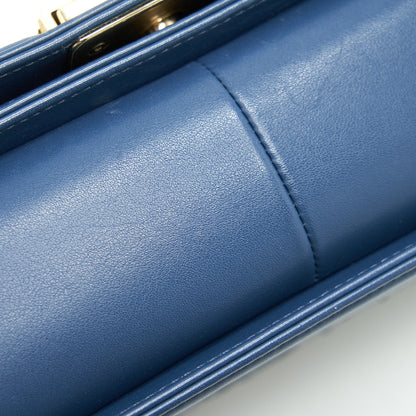 Chanel Medium Boy flap Bag Python Leather Blue L