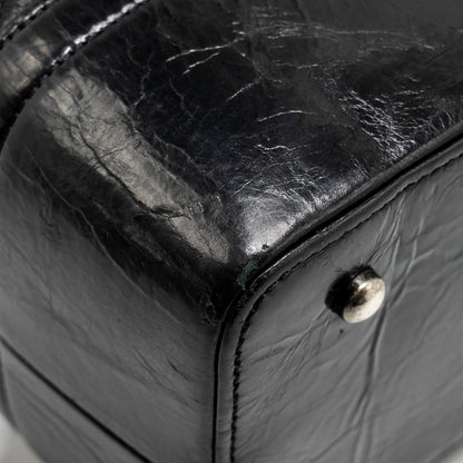 Chanel large quilted shoulder bag Calfskin black