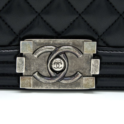 Chanel Medium Boy Bag Lambskin Black Ruthenium