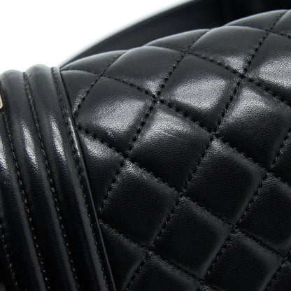 Chanel Medium Boy Bag Lambskin Black Ruthenium
